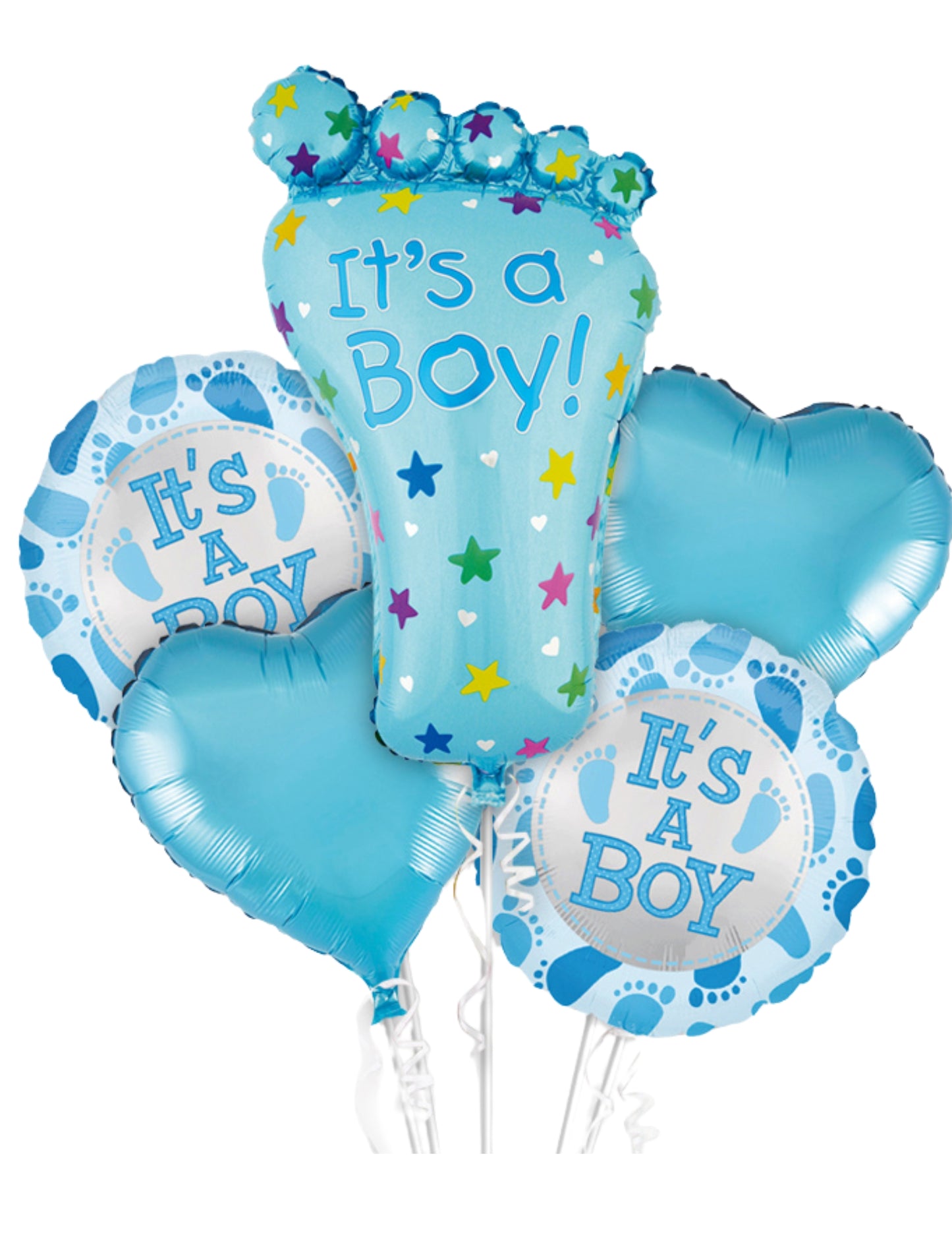 It's a Boy New Baby Set Helium Balloon Bouquet Pink