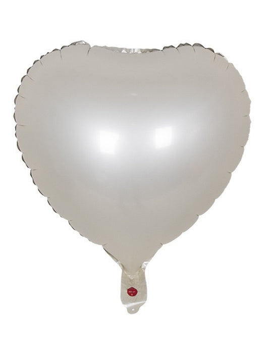 Heart Valentine's Day Anniversary Thank You Helium Balloon Bouquet Creamy White