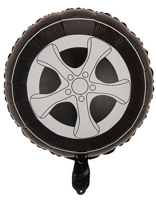 F1 Racing Wheel Theme Kids Birthday Helium Balloon Bouquet Black