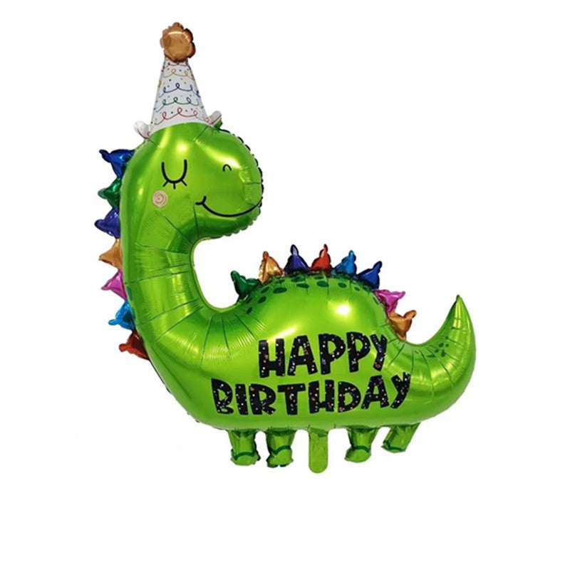 Dinosaur with “HAPPY BIRTHDAY” Helium Balloon - Perfect for Birthday Celebration!