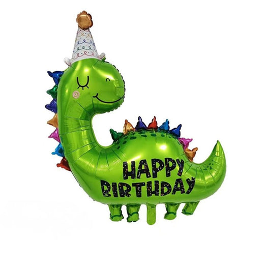 Dinosaur with “HAPPY BIRTHDAY” Helium Balloon - Perfect for Birthday Celebration!