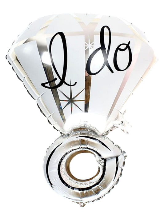 Wedding Ring I Do Valentine's Day Will You Marry Me Helium Balloon Bouquet Silver