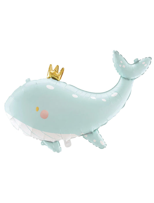 Crown Whale Sea Animal Kids Birthday Happy Birthday Balloon Animal Balloon Helium Balloon Bouquet Blue