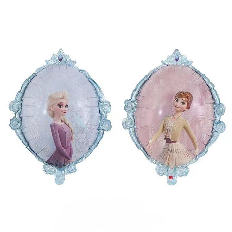 Elsa & Anna Mirror Design Helium Balloon – Frozen-Themed Party Decor