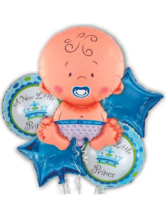 New Little Baby Boy Kids Birthday Helium Balloon Bouquet Blue