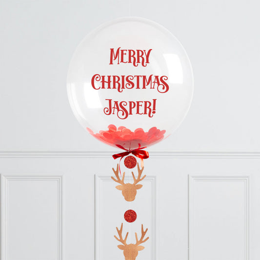 Personalised Helium Balloon - Perfect for Christmas Celebration with Customizable Sticker