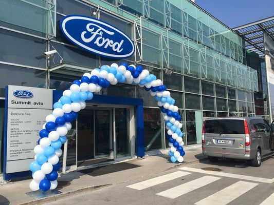 Balloon Arch Tri-Color Arrangement Blue and White - Corporate Event, Grand Opening, Company Event Perfect for special occasion!