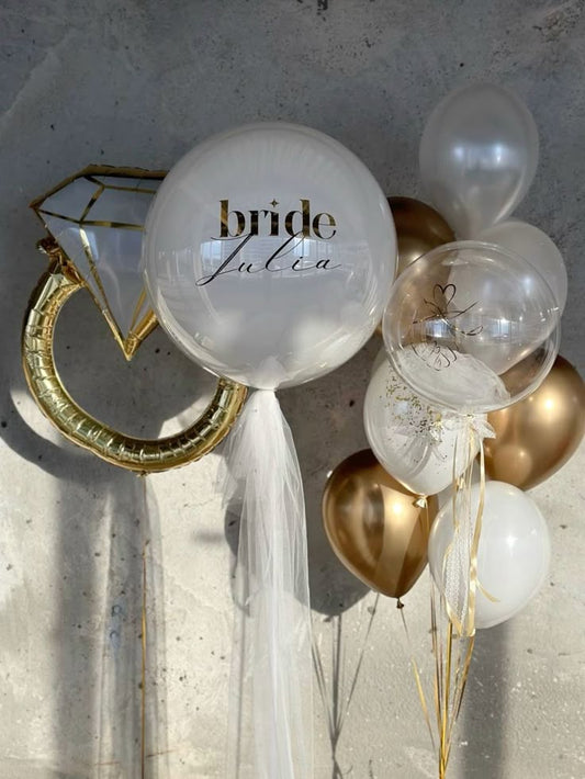 BRIDE TO BE Customization Bride Balloon Hearts bride to be bachelorette party bridal shower Ring Shape