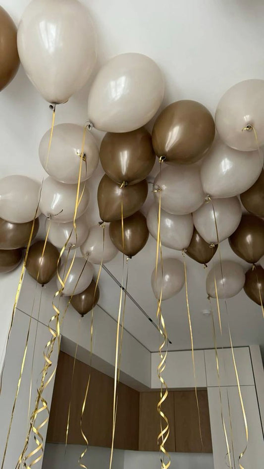 Brown and Beige Helium Latex Ceiling Balloons - Perfect for any occasions!