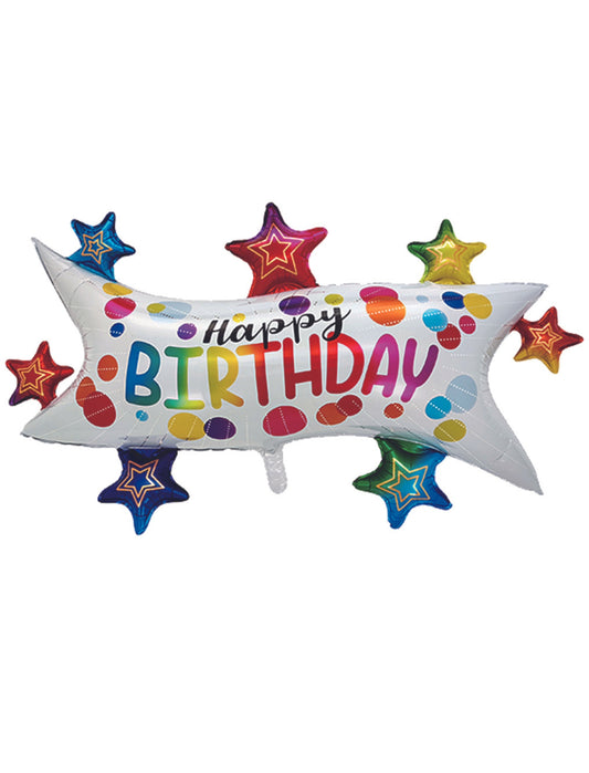 Happy Birthday Banner Kids Birthday Helium Balloon Bouquet White