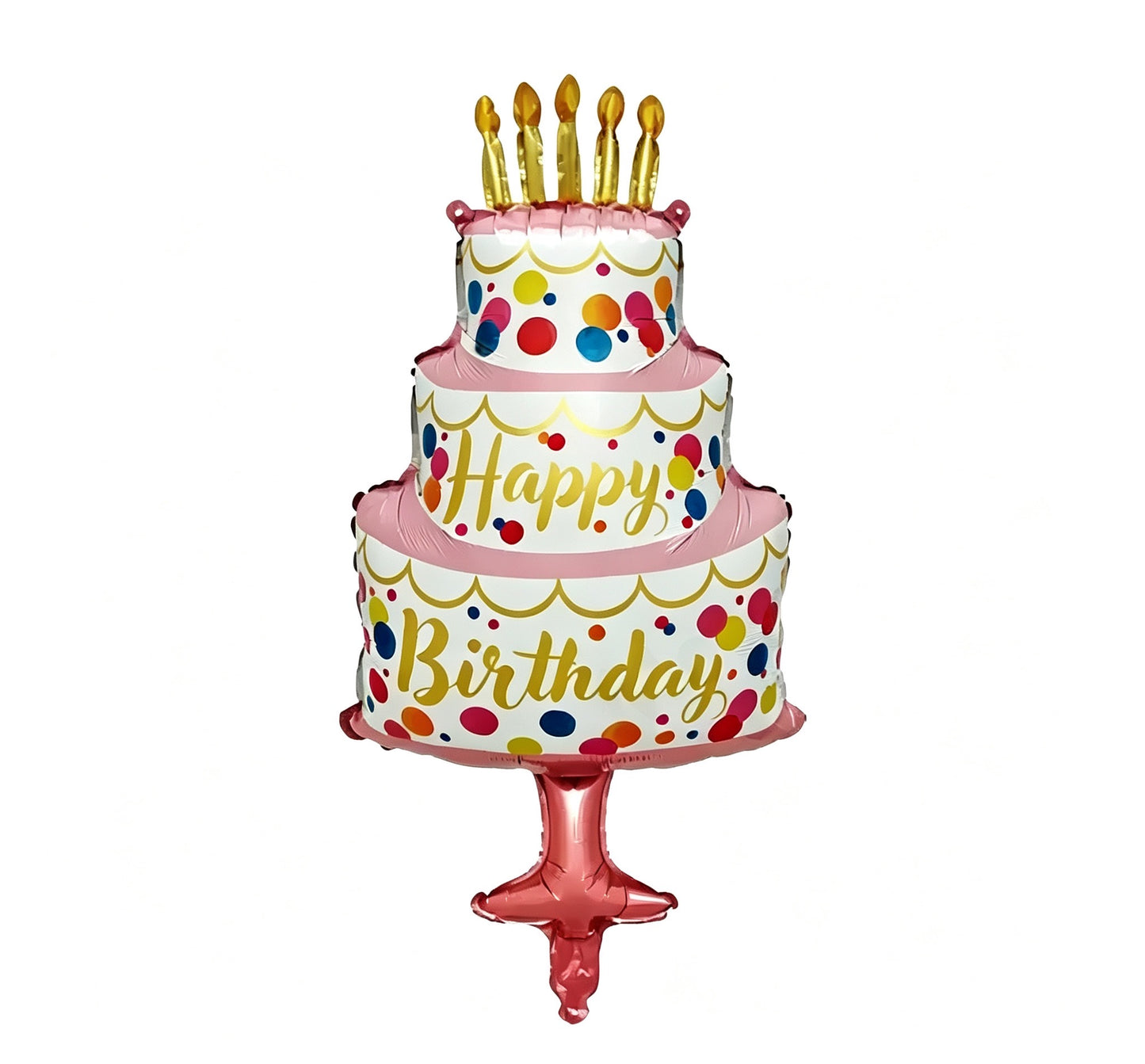 Happy Birthday Cake Designed Helium Balloon - Perfect for Birthday Celebration!