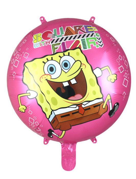 Sponge Bob Cartoon Kids Birthday Helium Balloon Bouquet Pink