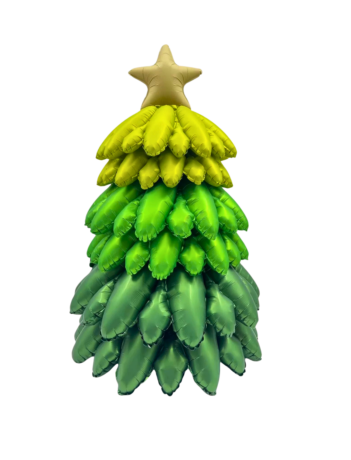 Christmas Tree Merry Christmas Star Santa Claus Christmas Celebration Bouquet not supported by Helium different shade of Green with Light Gold Star