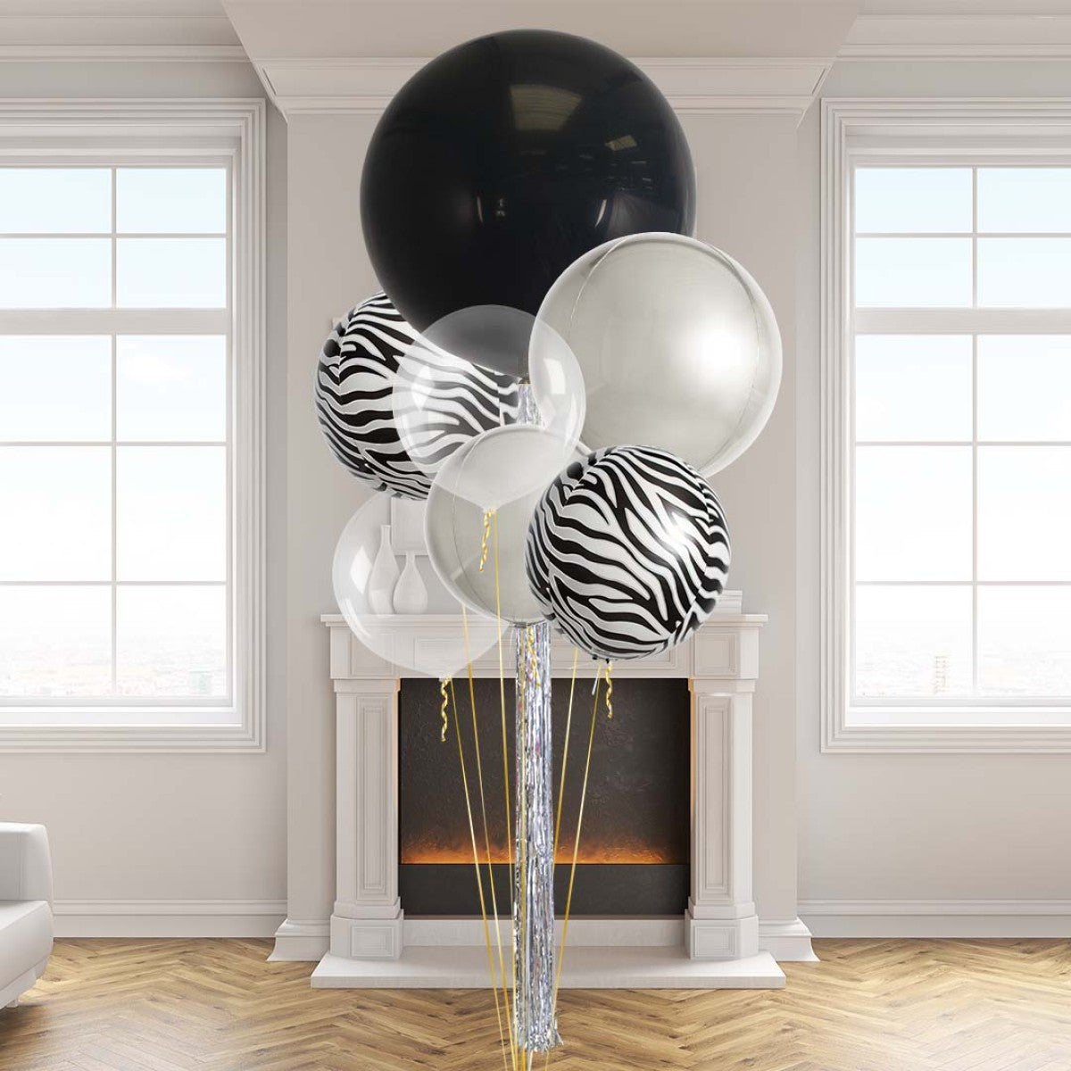 Helium 18-Inch Balloon with Animal Print Helium Balloon Set with Metallic and Clear Balloons - Perfect for Any Safari Themed Celebrations