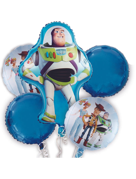 Toy Story Buzz Lightyear Woody Cartoon Disney Helium Balloon Set Bouquet White Blue