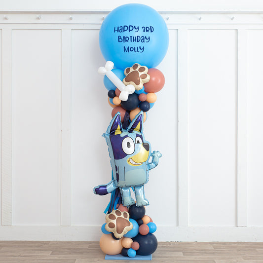 Personalised Dog Animal with small Paw & Bone Accents Balloon Pillar/Column/Tower - Customizable Paw Partrol & Cartoon-Themed for Any  Celebrations