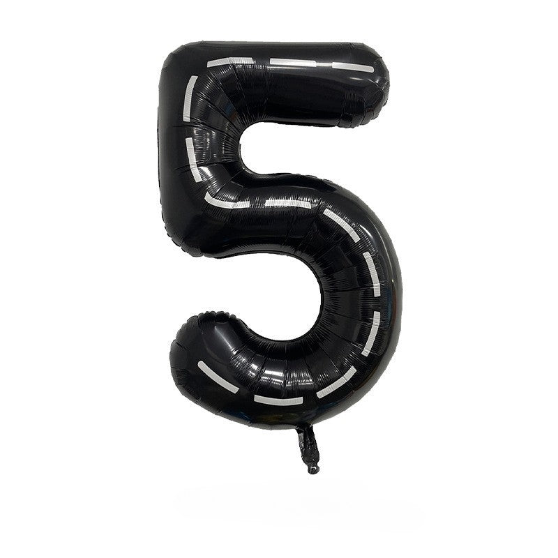 40-inch Foil Black Race Track-Themed Number Balloons (0-9) - Perfect for any Special Occasions