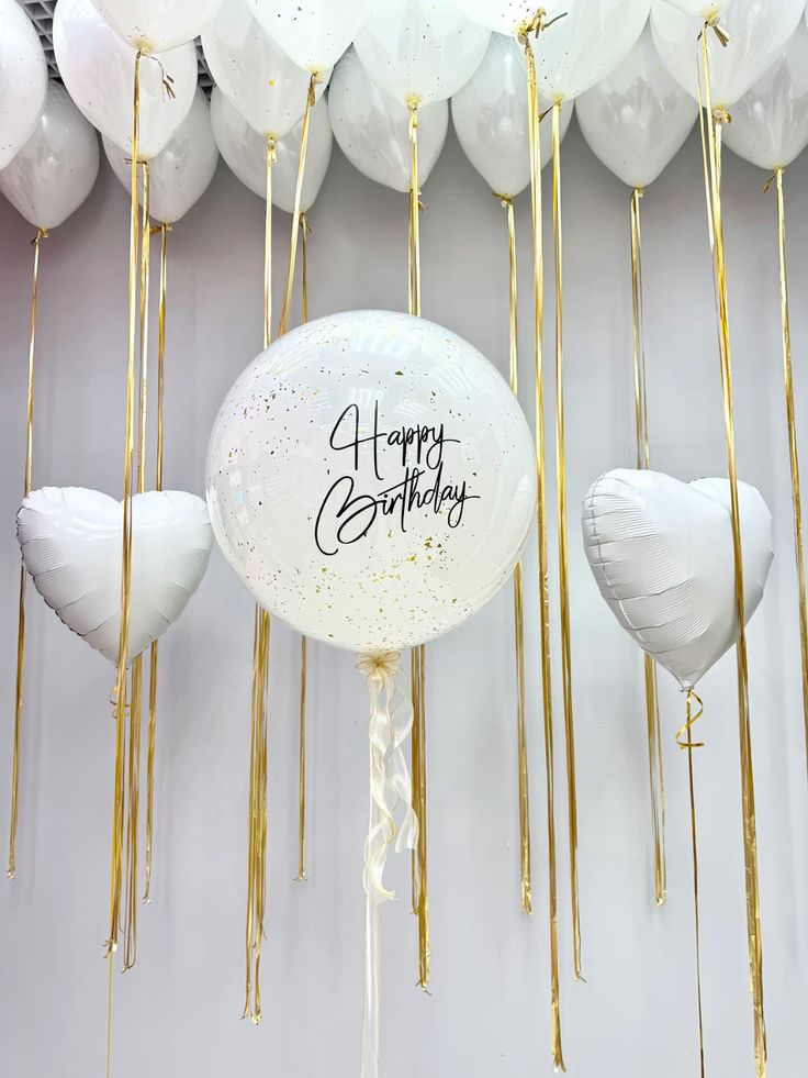 Helium Balloons Personalised Clear with White Latex, Confetti, Customize Sticker, Latex Ceiling White with Heart-Shaped Foil with Tassels - Customizable Decor