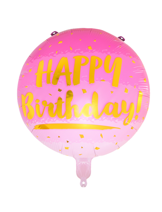 Circle Happy Birthday Balloons Kids Birthday Helium Balloon Bouquet Pink
