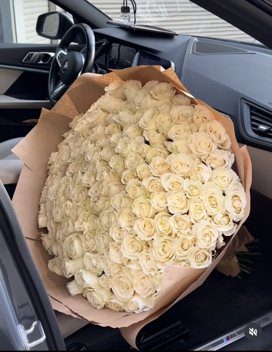 White Roses - Floral Fresh Bouquet