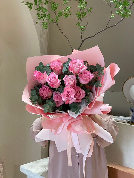 Pink Roses - Floral Fresh Bouquet