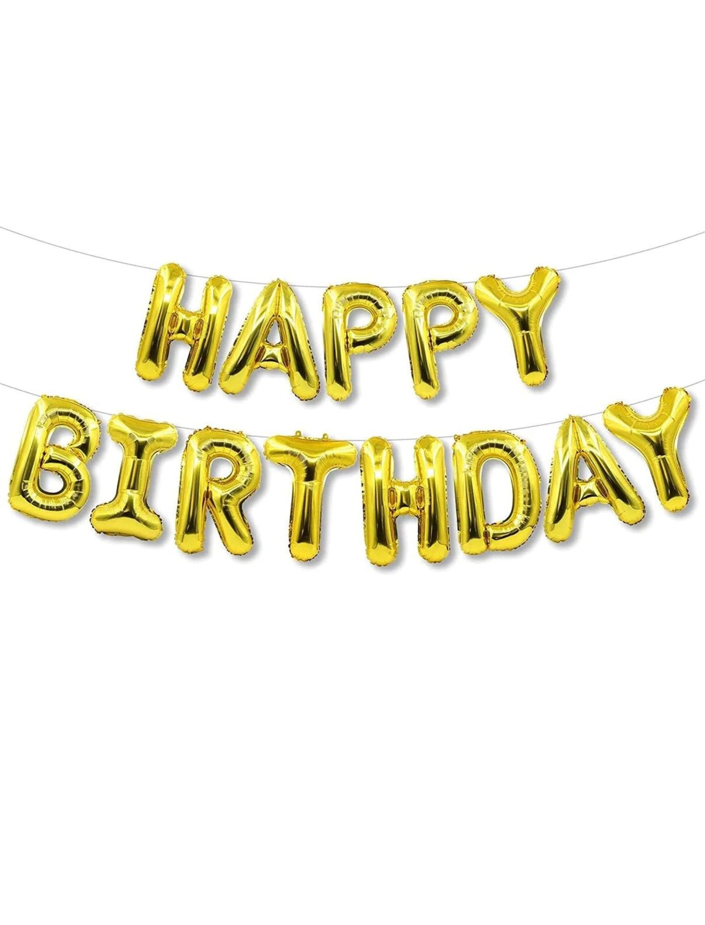 Happy Birthday Kids Birthday Foil Balloon Banner Gold