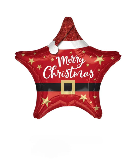 Christmas 'Merry Christmas' Star Santa Costume Balloon - Christmas Celebration