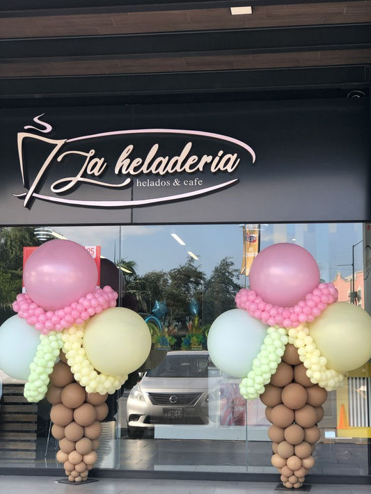 Balloon White, Yellow, Pink and Brown Designed Ice cream - Ice Cream-Themed, Corporate Events, Grand Opening Perfect for special occasions