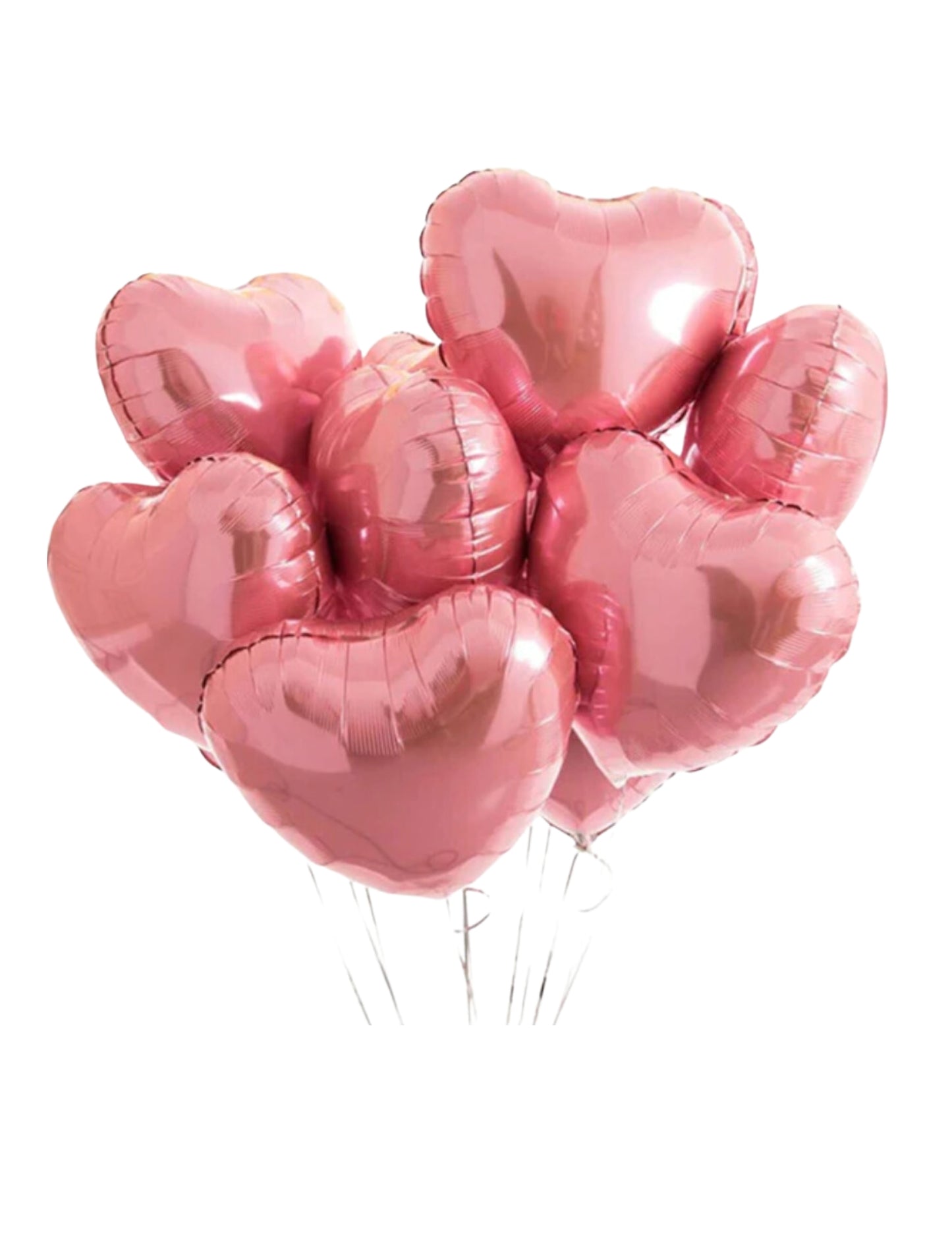 8 pcs Pink Heart Valentine's Day Thank You Helium Balloon Bouquet Pink