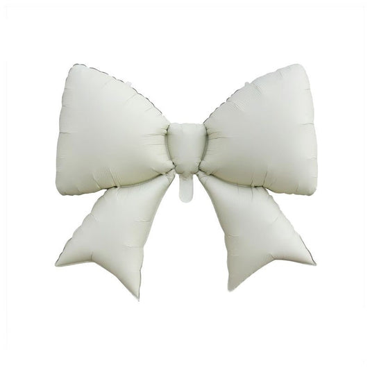Beige Bow Ribbon Helium Foil Balloon - Perfect for any celebrations
