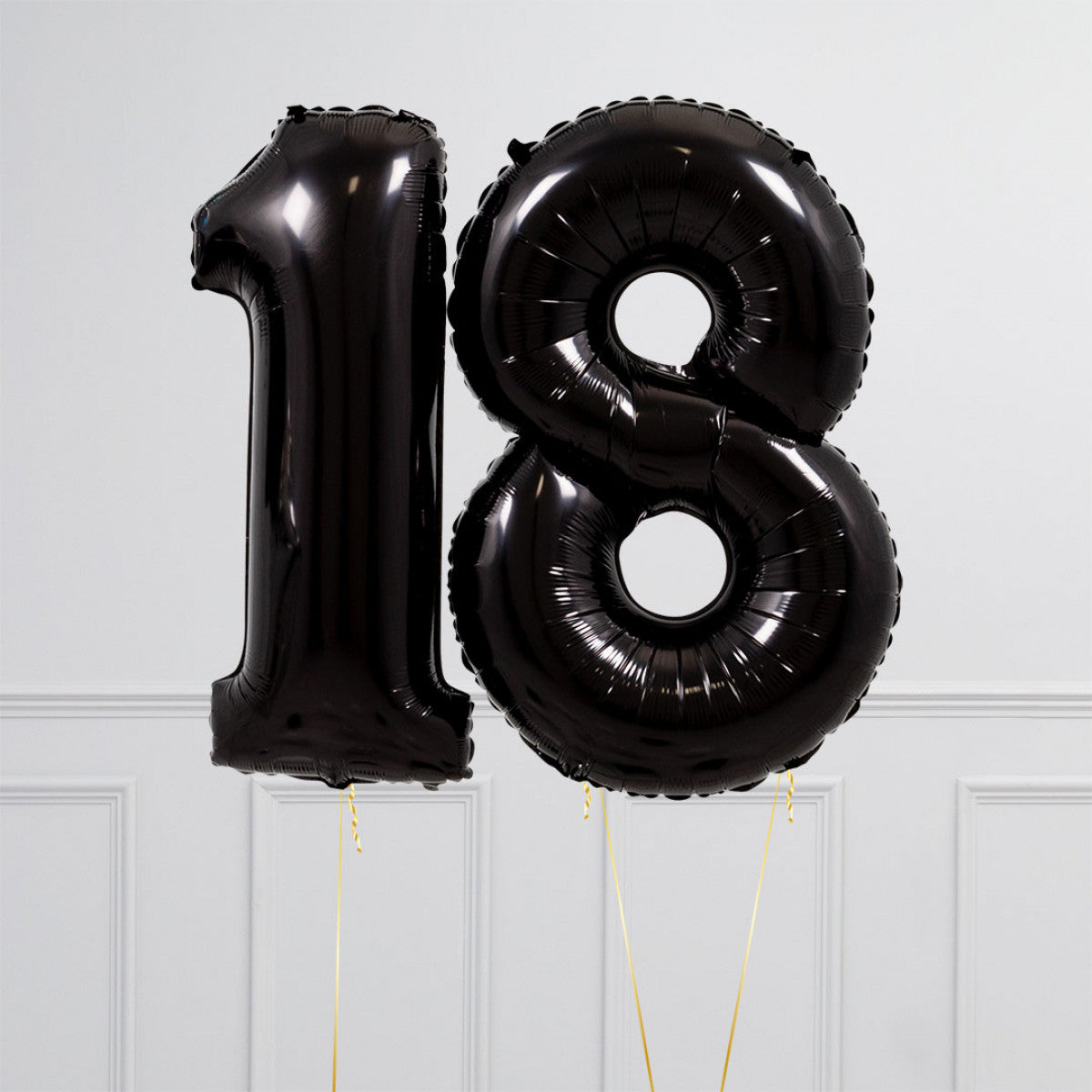 Helium Black Two Number Set Balloon with 3 Foil Star Balloons