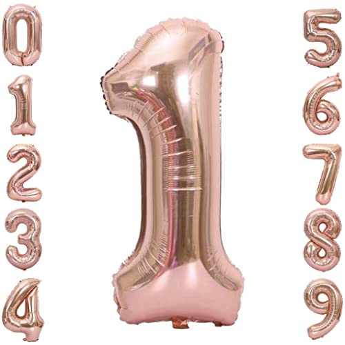 40-inch Number Balloon 0-9  Kids Birthday Helium Balloon Bouquet Rose Gold