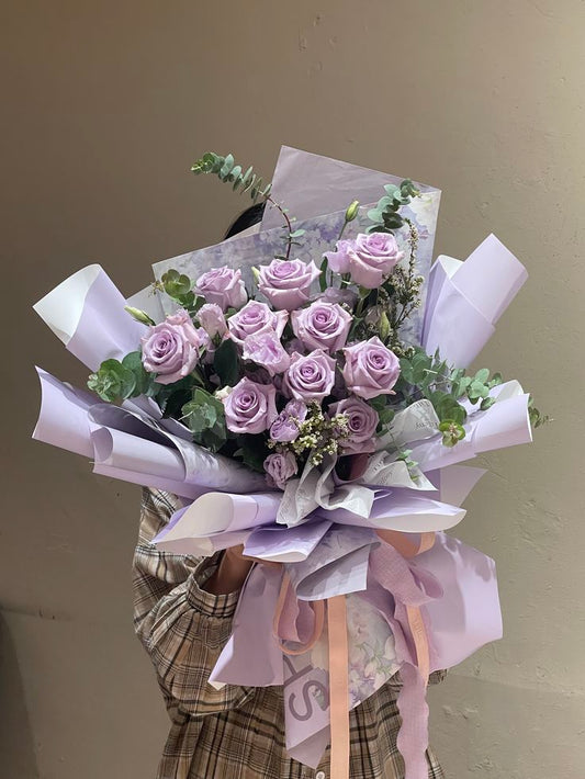Purple Roses - Floral Fresh Bouquet