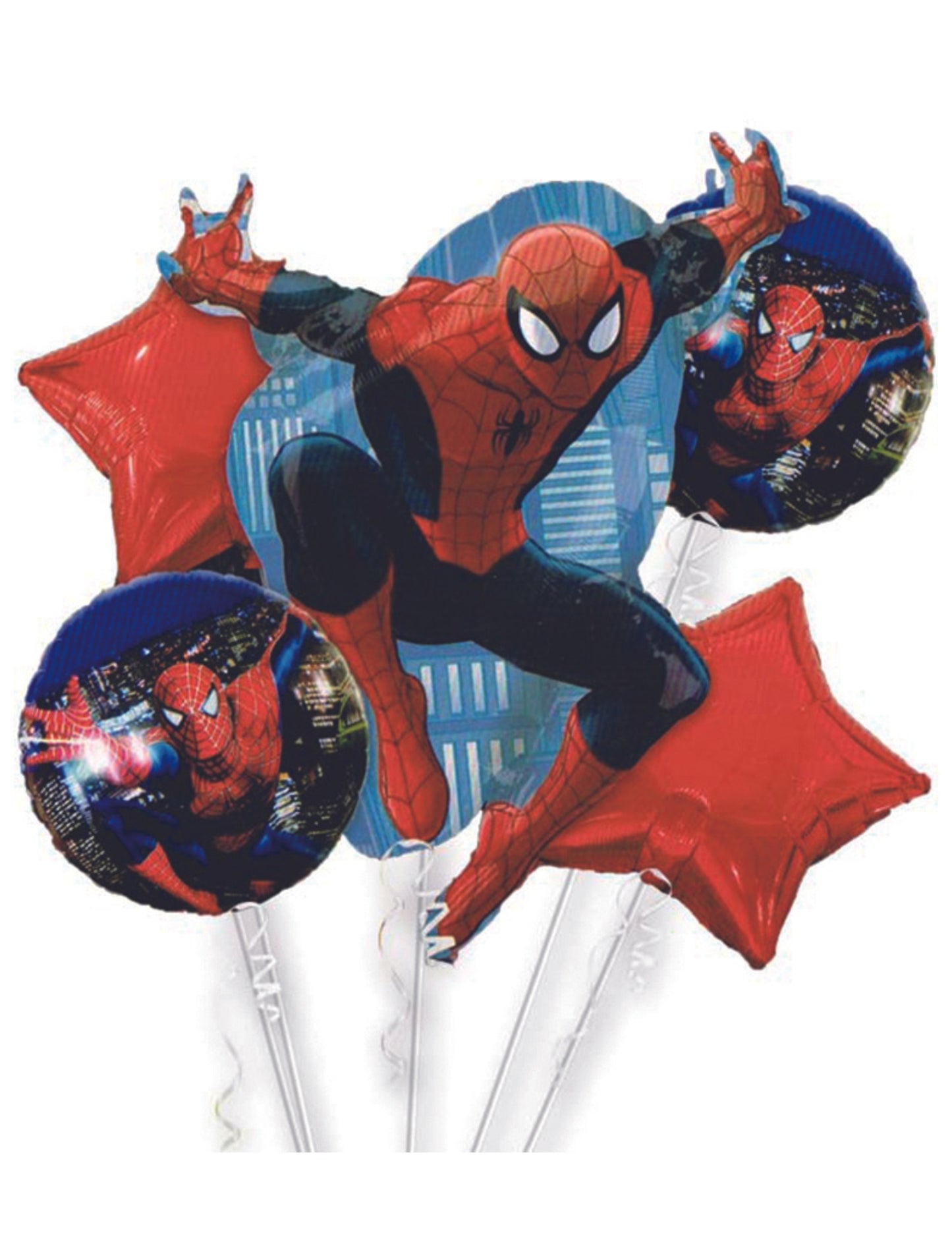 Spiderman Marvel Superhero Circle Balloon Star Balloon Kids Birthday Happy Birthday Balloon Helium Balloon Set Bouquet Yellow Red Blue