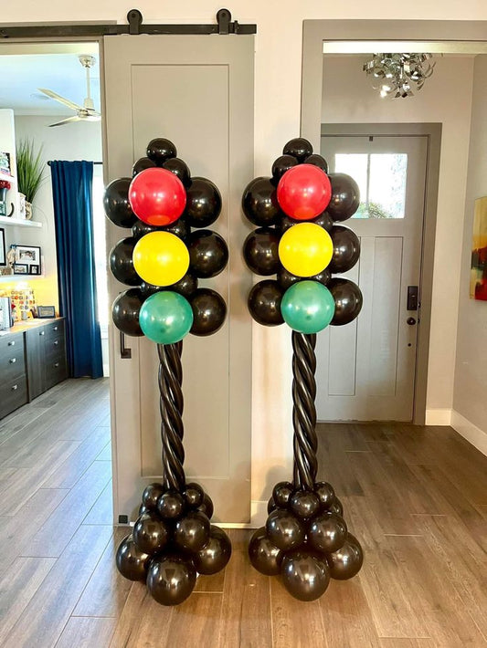 Pillar/Column/Tower Traffic Lights Balloon Black, Green, Yellow and Red - Racing Car-Themed Perfect for special occasion!