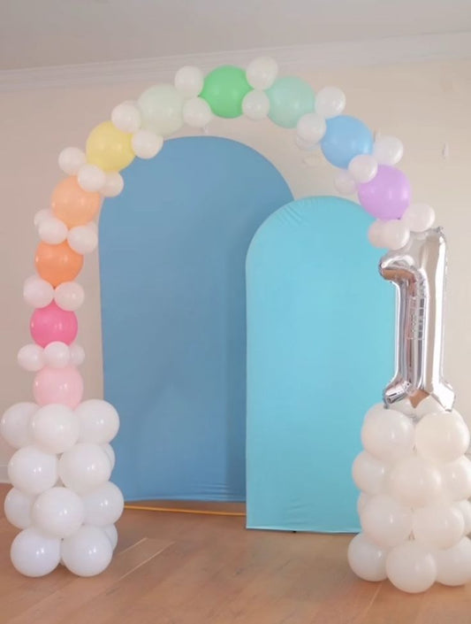 Quicklink Arch Pastel Silver Number ‘1’ Rainbow Customizable Design and Sticker