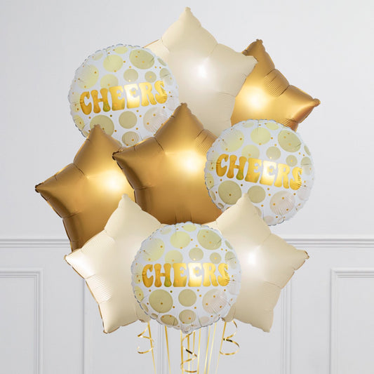 New Year's Eve Star Balloons with Circle "Cheers" Balloon Set