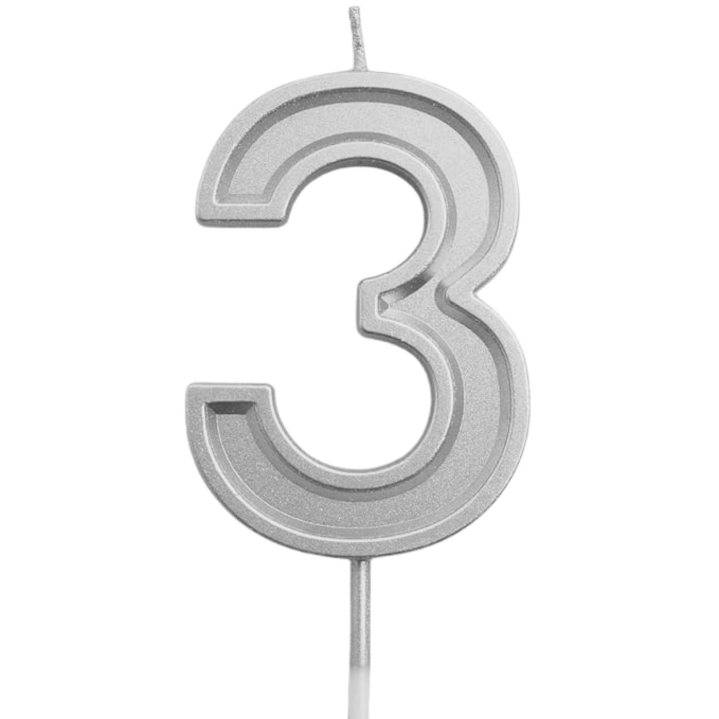 Silver Number Candles – Available in All Digits for Birthdays & Celebration