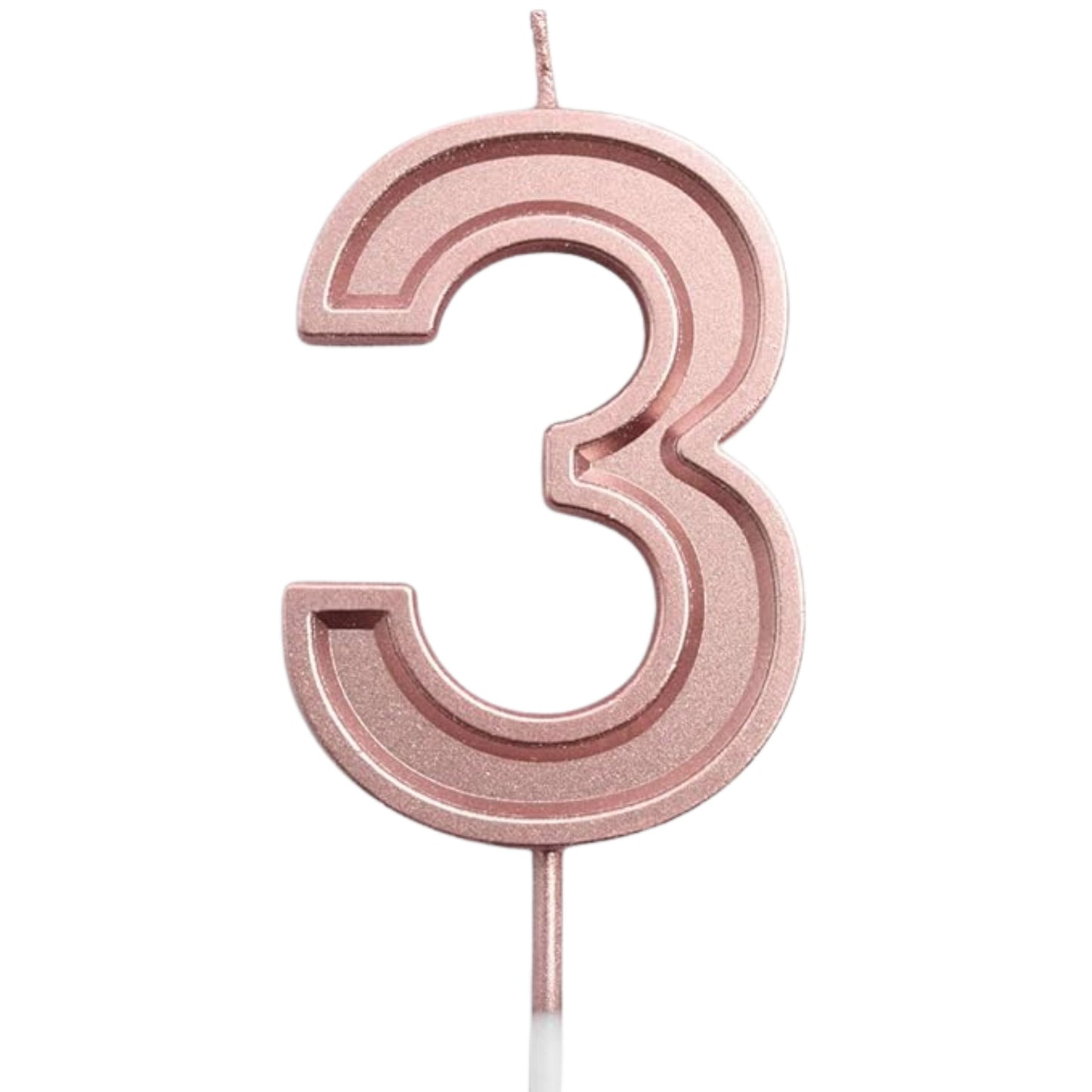 Rose Gold Number Candles – Available in All Digits for Birthdays & Celebrations