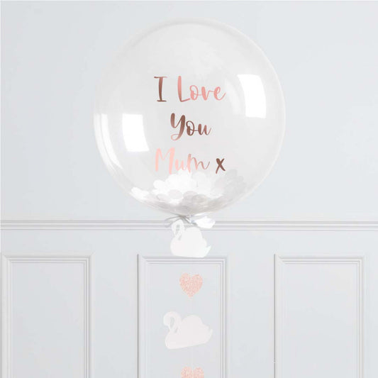 Personalised Mother's Day Best Mom Swan Helium Bubble Balloon Elevate Your Celebration with Our Stunning Helium Bubble Balloon Bouquet