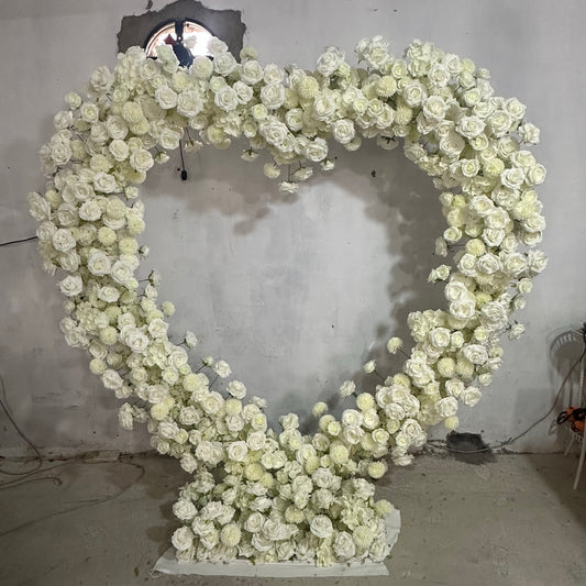 White Heart-Shaped Flower Arch Rental