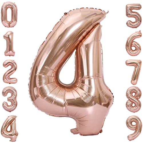 40-inch Number Balloon 0-9  Kids Birthday Helium Balloon Bouquet Rose Gold