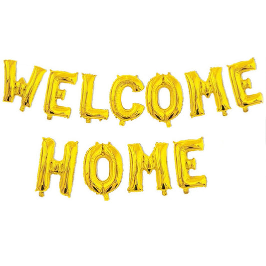 WELCOME BACK Foil Balloon Banner Gold - Perfect for Surprises!