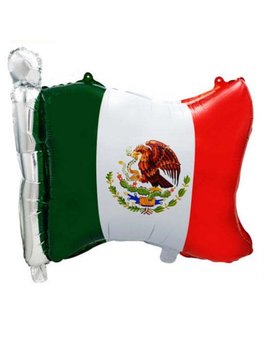 Fiesta Mexican Flag Kids Birthday Helium Balloon Bouquet White Green