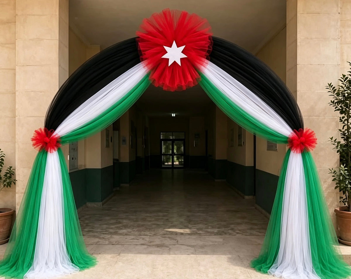 UAE Flag National Day Fabric Decoration Black White Red Green Fabric Drape
