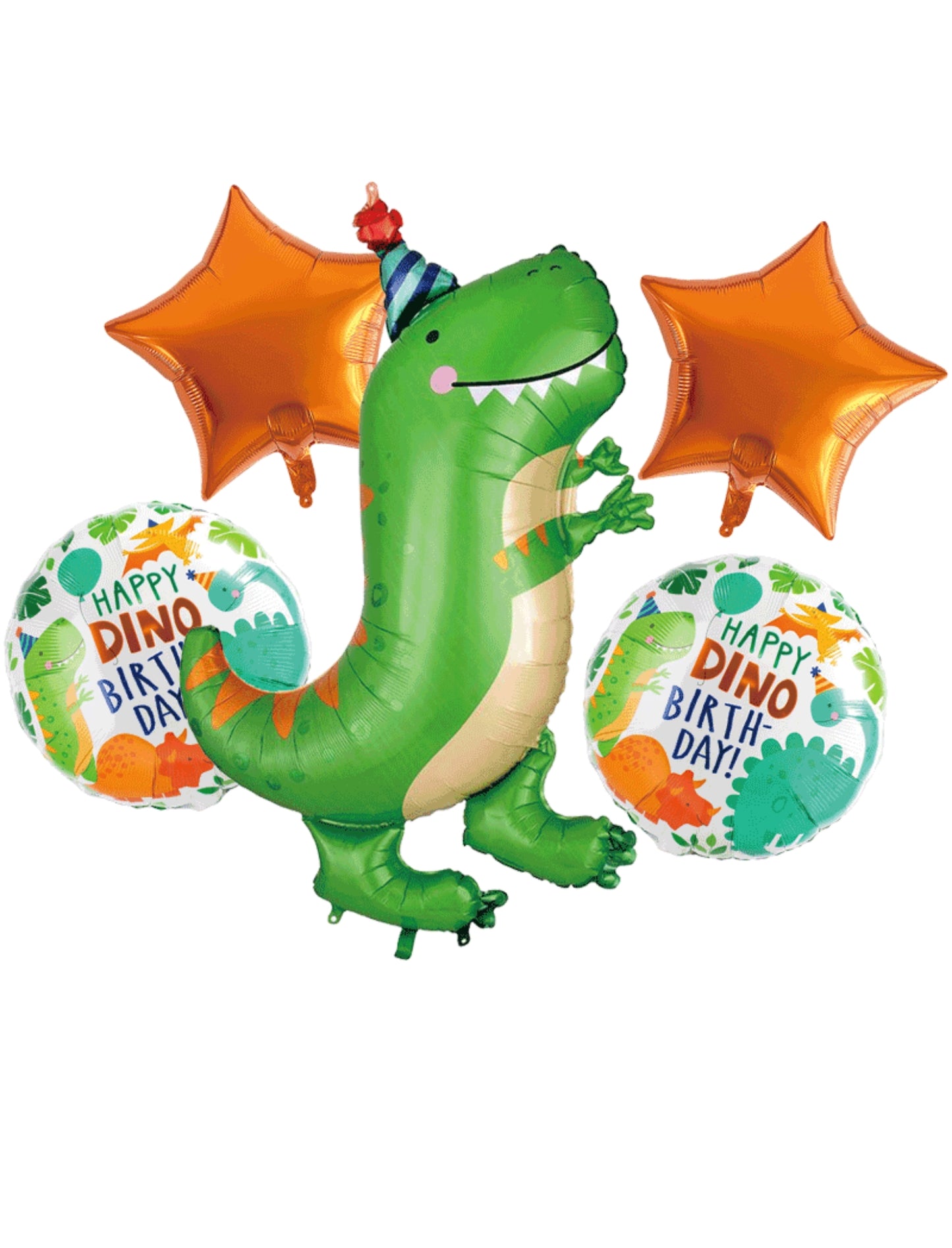 Dinosaur Kids Birthday Jungle Balloon Set Helium Balloon Bouquet Green Orange