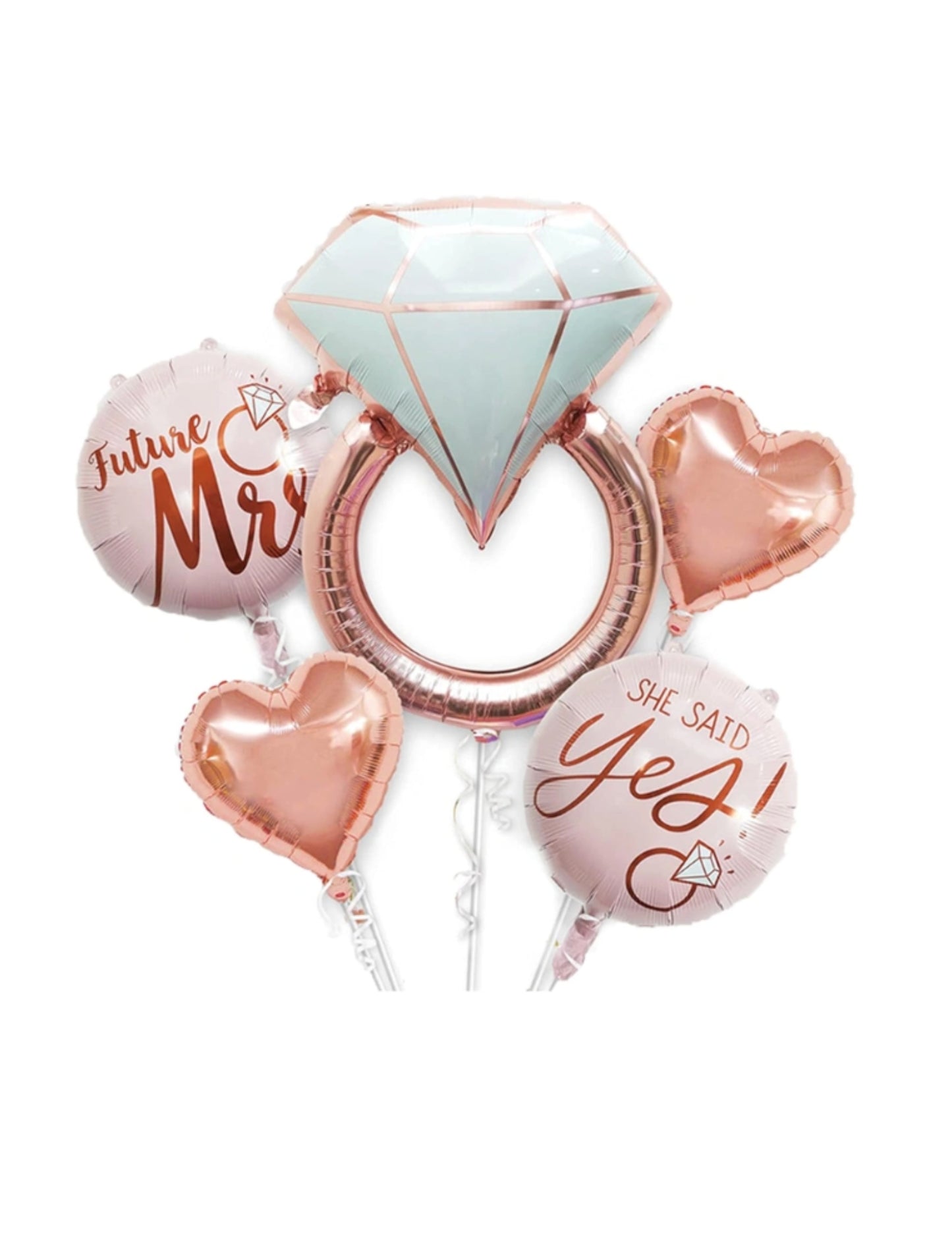 Future Mrs She Said Yes Engagement Party Proposal Set Helium Balloon Bouquet Pink