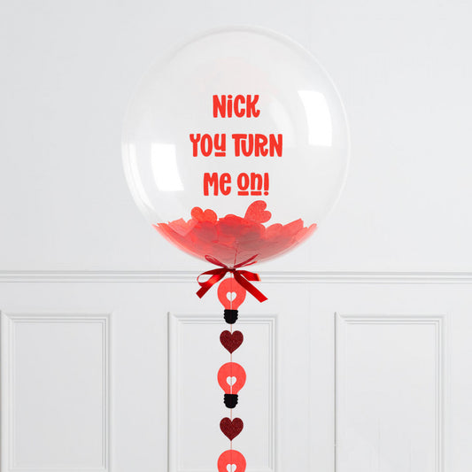 Personalised Helium Balloon Turn Me On Valentine's Day Helium Bubble Balloon Elevate Your Celebration with Our Stunning Helium Bubble Balloon Bouquet