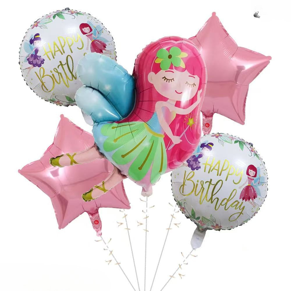 Set Fairy Helium Foil Balloon Bunch  - Garden-Themed, Fairy-Themed Perfect for any special occasions!