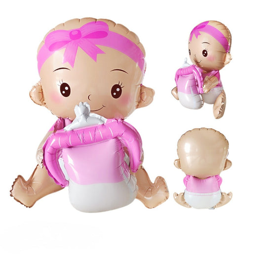 Pink Self-Standing Baby Girl Foil Balloon - Perfect for Baby Shower